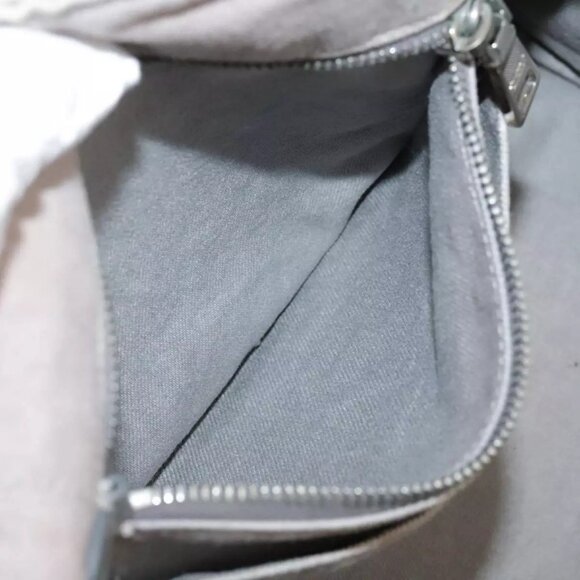 PRADA Canapa MM Hand Bag Denim Gray Silver - Picture 8 of 16